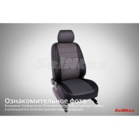 Чехлы экокожа MAZDA 3 Sedan/Hetch 2003-2013 черный+серый (комплект) SEINTEX 87300