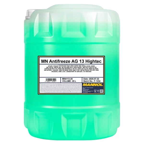 MANNOL 4013 Антифриз-AG13 Hightec (-40C ) зеленый (20л) 2059
