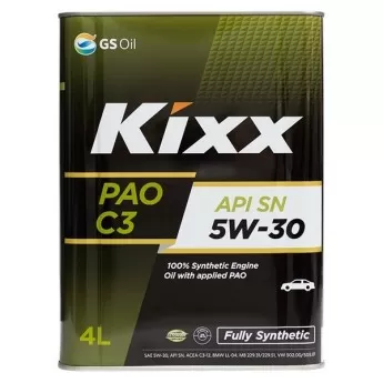 Масло моторное Kixx PAO 5W-30 SN/CF, ACEA C3, МВ 22951 (4л) L209144TE1
