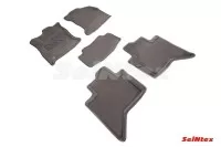 Ворсовые коврики 3D Toyota Hilux VIII 2015-н.в. серые (комплект) 88648 SEINTEX