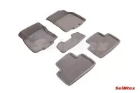 Ворсовые 3D коврики NISSAN QASHQAI II (Российская) 2016- серые (комплект) SEINTEX 88890