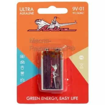 Батарейка 6LR61/Крона 9V щелочная (1 шт) AIRLINE 9V01