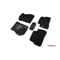 Ворсовые 3D коврики HYUNDAI Accent 2000-2002 (Черные) комплект SEINTEX 71703