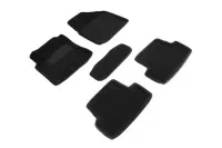 Ворсовые 3D коврики NISSAN QASHQAI 2007-2014 (Черные) комплект SEINTEX 71690