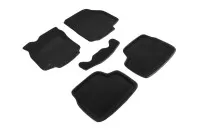 Ворсовые 3D коврики OPEL ASTRA H 2004-2015 (Черные) комплект SEINTEX 71695
