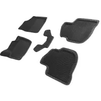Коврики 3D EVA "РОМБ" Skoda Rapid rest 2017-, Skoda Rapid II 2020-, Volkswagen Polo VI 2020-н.в. черный (комплект) 95199 SEINTEX