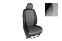 Чехлы экокожа Ромб KIA OPTIMA IV 40/60 комфорт,fleet 2016- черный+серый (комплект) SEINTEX 92930