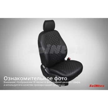 SEINTEX Чехлы на Toyota Land Cruiser PRADO 150 (5 мест) 2017- черные (Экокожа Ромб) комплект (90876)