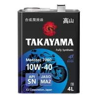 Масло моторное 4T 10W-40 TAKAYAMA Mototec 7000 SN JASO MA-2 (4л) 605581