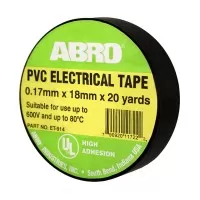 ABRO Изолента ПВХ черная высоковольтная термостойкая 18 мм X 18,2 м ET-914-BLK-RW