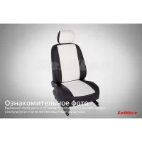 Чехлы экокожа KIA Rio X-Line 40/60 2017- черный+белый (комплект) SEINTEX 93330