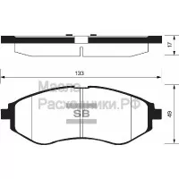 Тормозные колодки (передние) дисковые SP1158 SANGSIN (Hi-Q) CHEVROLET Lacetti/ Aveo 2006-/ Cobalt (с ABS)