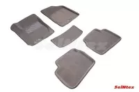 Ворсовые коврики 3D KIA Cee'd 2007-2012 серые (комплект) 71723 SEINTEX