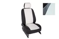 SEINTEX Чехлы на SKODA OCTAVIA A7 2013-2017 БЕЛЫЙ с подлокотником (Экокожа) комплект (85687)