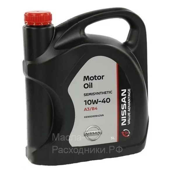 NISSAN 10W-40 VALUE ADVANTAGE Масло моторное A3/B4, SL/CF (пластик) (5л) KE90099942VA