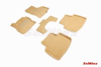 SEINTEX Ворсовые 3D коврики SKODA SuperB III 2015- бежевые (комплект) 89137