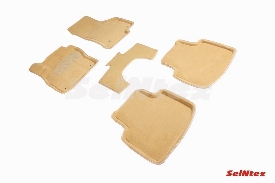 SEINTEX Ворсовые 3D коврики SKODA SuperB III 2015- бежевые (комплект) 89137