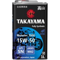 Масло моторное TAKAYAMA Mototec 7000 4T 15W-50 SN JASO MA-2 (1л) 605577