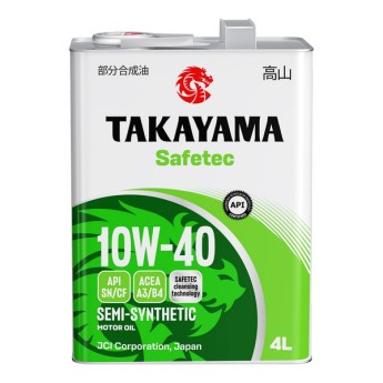 Масло моторное TAKAYAMA Safetec 10W-40 SN/CF A3/B4 (АКЦИЯ 4л+1л) 102149