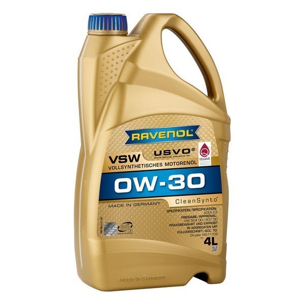Масло моторное Ravenol 0W-30 VSW (4л) VW504/507 C3 111110600401998