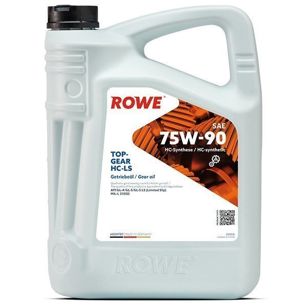 Масло трансмиссионное ROWE HIGHTEC TOPGEAR SAE 75W-90 HC-LS. GL-4/GL-5/GL-5 LS, 5л