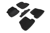 SEINTEX Ворсовые 3D коврики FORD FOCUS3 (АКПП) 2015- черные (комплект) 89097