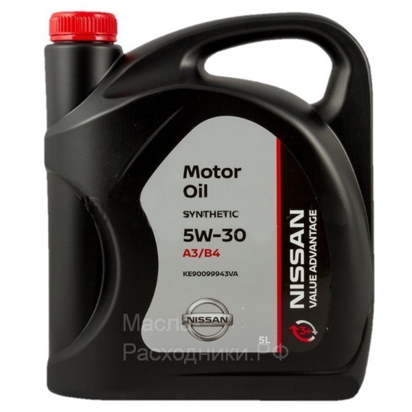 NISSAN 5W-30 VALUE ADVANTAGE Масло моторное CF/SL, A3/B4 (пластик) (5л) KE90099943VA