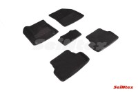 Ворсовые коврики 3D Opel Grandland X 2017-н.в. черные (комплект) 94618 SEINTEX