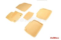 SEINTEX Ворсовые 3D коврики TOYOTA CAMRY VI 2006-2012 бежевые (комплект) 84111