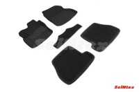 SEINTEX Ворсовые 3D коврики FORD FOCUS3 (МКПП) 2015- черные (комплект) 89098