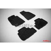 Ворсовые 3D коврики TOYOTA HIGHLANDER II 2007-2014 (Черные) комплект SEINTEX 83716
