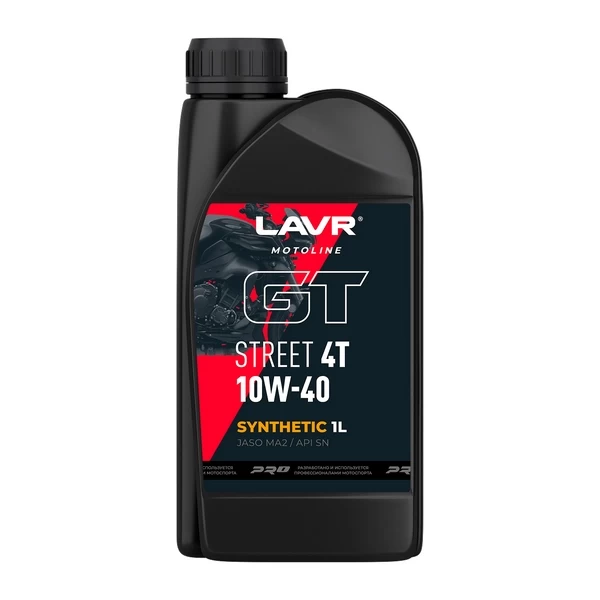 Моторное масло GT STREET 4T 10W-40 LAVR МОТО (1л) Ln7725