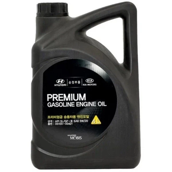 Масло моторное Hyundai-KIA Premium Gasoline 5W-20 SL/GF-3 (4л) / 05100-00421