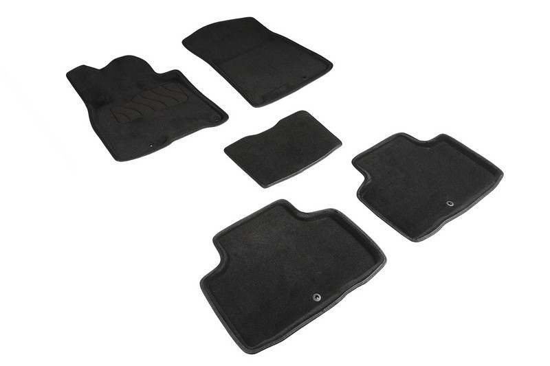 Ворсовые коврики 3D Hyundai Genesis GV80 I 2020-н.в. черные (комплект) 96145 SEINTEX