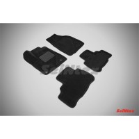 Ворсовые 3D коврики TOYOTA HIGHLANDER III 2014- (Черные) комплект SEINTEX 85760
