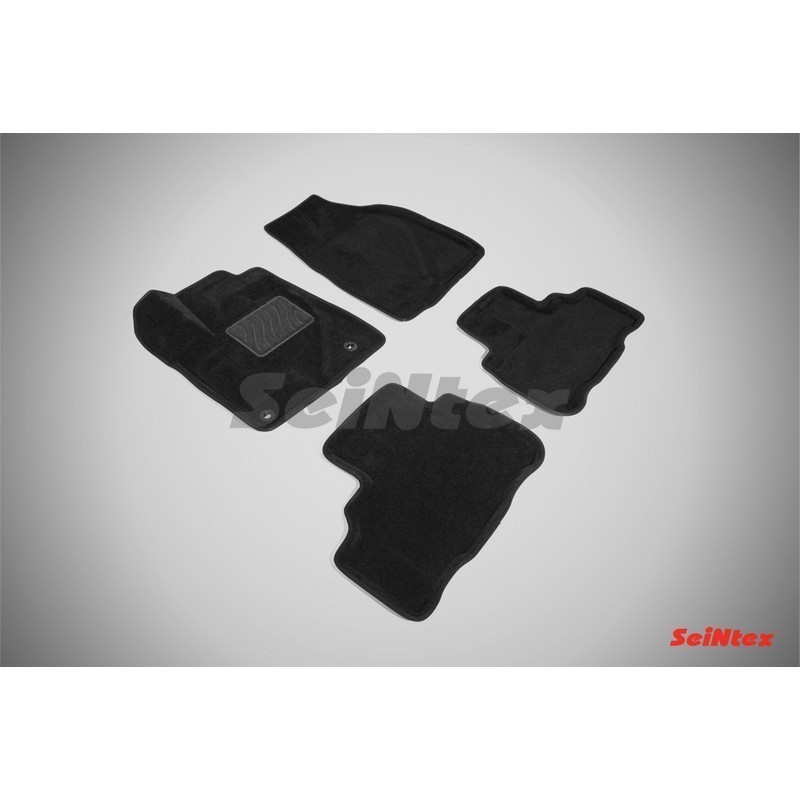 Ворсовые 3D коврики TOYOTA HIGHLANDER III 2014- (Черные) комплект SEINTEX 85760