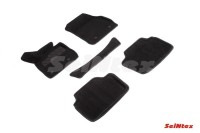 Ворсовые коврики 3D BMW 3 Ser F-30 2WD 2011-2018 черные (комплект) 95631 SEINTEX