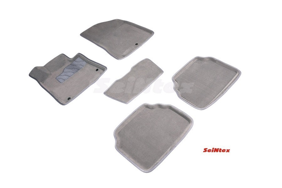 Ворсовые коврики 3D Hyundai Sonata VIII (DN8) 2019-н.в. серые (комплект) 94391 SEINTEX