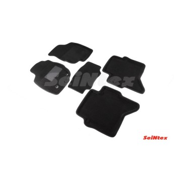 Ворсовые 3D коврики TOYOTA HILUX 2012-2015 (Черные) комплект SEINTEX 83755