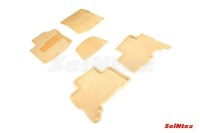 SEINTEX Ворсовые 3D коврики TOYOTA Land Cruiser PRADO 150 2009-2015 бежевые (комплект) 89221
