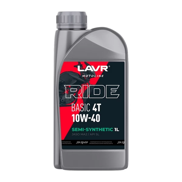Моторное масло RIDE BASIC 4T 10W-40 SL LAVR МОТО (1л) Ln7749