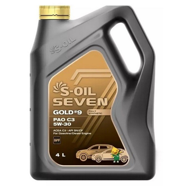 Масло моторное S-oil SEVEN GOLD9 SN/CF PAO C3-16 5W-30 (4л) E107742 DRAGON
