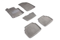 Ворсовые коврики 3D KIA K5 2020-н.в. серые (комплект) 96166 SEINTEX