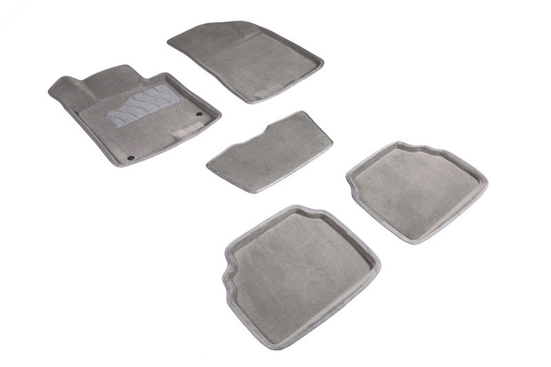 Ворсовые коврики 3D KIA K5 2020-н.в. серые (комплект) 96166 SEINTEX