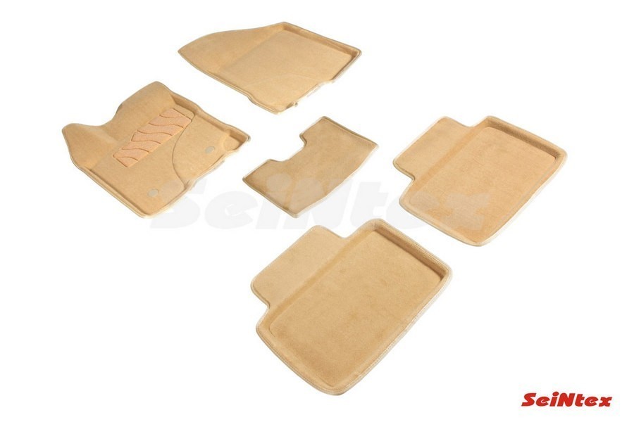 Ворсовые коврики 3D LADA Vesta/ Vesta Cross/Vesta SW 2015-н.в. бежевые (комплект) 91025 SEINTEX