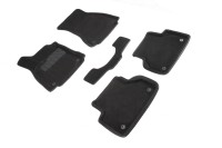 Ворсовые 3D коврики AUDI A4 (B9) 2015- (Черные) комплект SEINTEX 87329