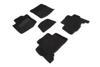 Ворсовые 3D коврики TOYOTA LAND CRUISER PRADO 150 2009-2013 (Черные) комплект SEINTEX 87450