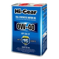 HI-GEAR масло моторное FULL SYNTHETIC 0W-40 SN/CF (4л) HG0044