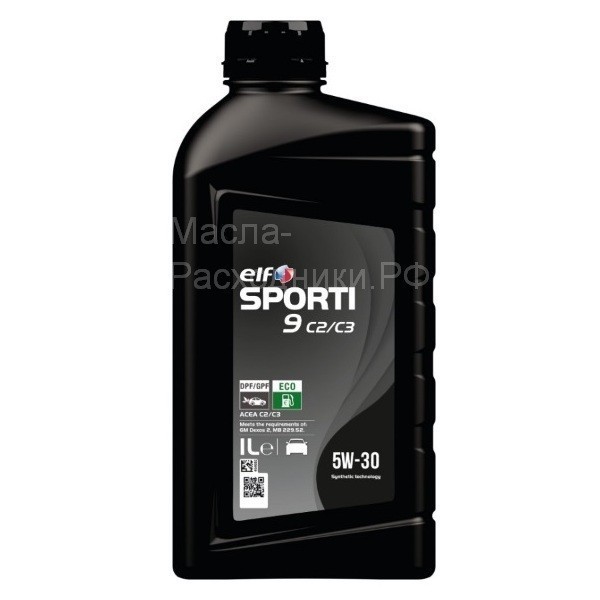 Масло моторное ELF SPORTI 9 5W-30 C2/С3, (1л) 214329