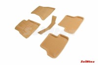 Ворсовые 3D коврики AUDI A6 (C7) 2011-2017 бежевые (комплект) SEINTEX 88507